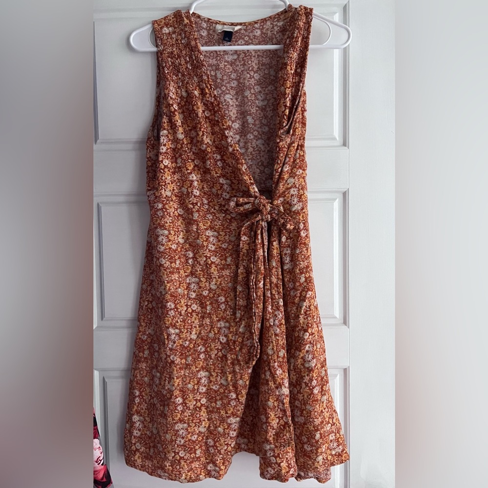 Wrap short sleeve dress